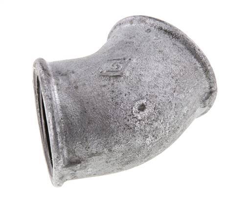 Rp 1 1/2'' Hierro fundido galvanizado Codo de 45 grados 25 Bar