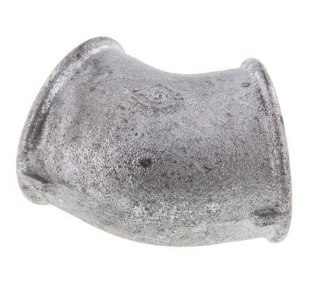 Rp 1 1/2'' Hierro fundido galvanizado Codo de 45 grados 25 Bar