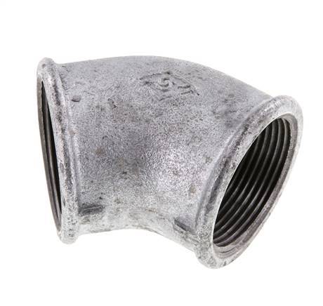 Rp 1 1/2'' Hierro fundido galvanizado Codo de 45 grados 25 Bar