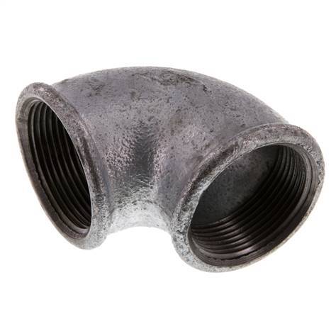 Rp 1 1/2'' Codo de 90 grados de hierro fundido galvanizado 25 Bar