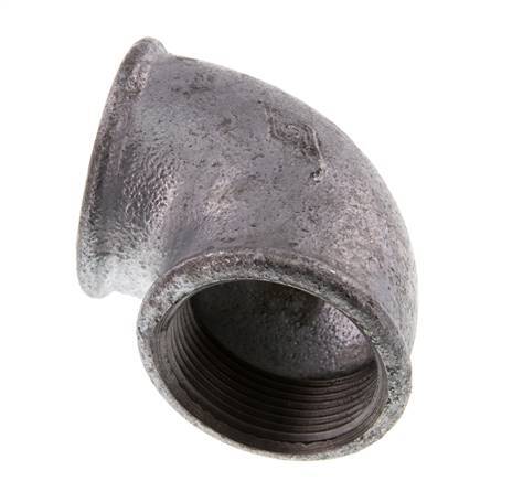 Rp 1 1/2'' Codo de 90 grados de hierro fundido galvanizado 25 Bar