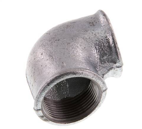 Rp 1 1/4'' Zinc plated Cast iron 90 deg Elbow Fitting 25 Bar [2 Pieces]