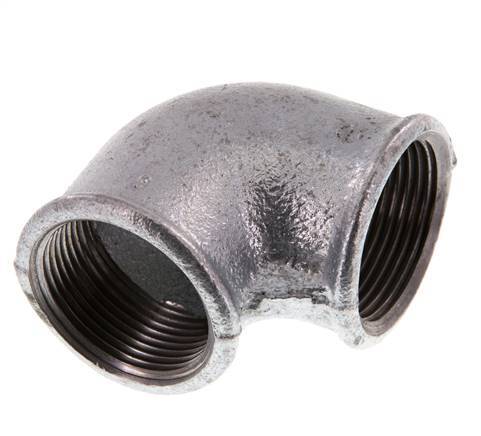 Rp 1 1/4'' Zinc plated Cast iron 90 deg Elbow Fitting 25 Bar [2 Pieces]