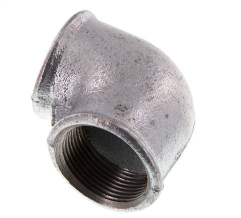 Rp 1 1/4'' Zinc plated Cast iron 90 deg Elbow Fitting 25 Bar [2 Pieces]