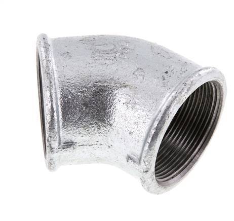 Rp 2'' Hierro fundido zincado Codo de 45 grados 25 Bar