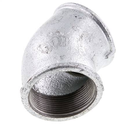 Rp 2'' Hierro fundido zincado Codo de 45 grados 25 Bar