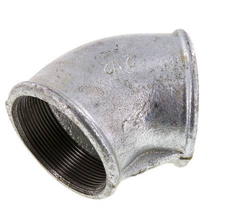 Rp 2 1/2'' Hierro fundido galvanizado Codo de 45 grados 25 Bar