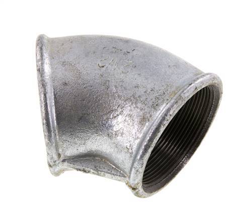 Rp 2 1/2'' Hierro fundido galvanizado Codo de 45 grados 25 Bar