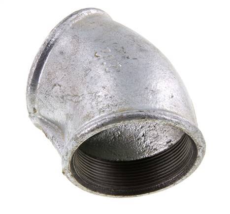 Rp 2 1/2'' Hierro fundido galvanizado Codo de 45 grados 25 Bar