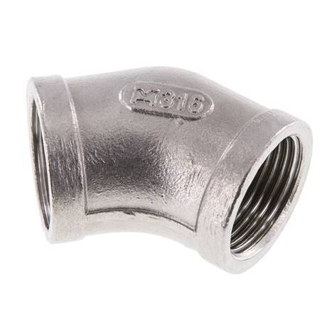 Rp 3/4'' Acero inoxidable 45 grados Codo 16 Bar