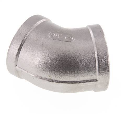 Rp 1 1/2'' Codo de 45 grados de acero inoxidable 16 Bar