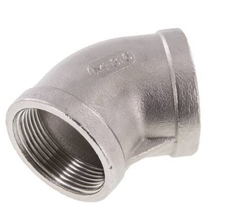 Rp 1 1/2'' Codo de 45 grados de acero inoxidable 16 Bar