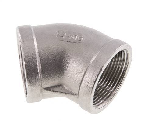 Rp 1 1/2'' Codo de 45 grados de acero inoxidable 16 Bar