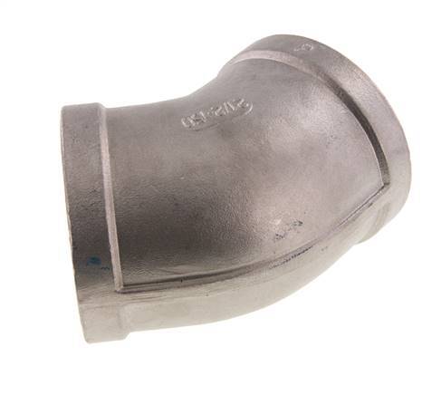 Rp 2 1/2'' Acero inoxidable 45 grados Codo 16 Bar