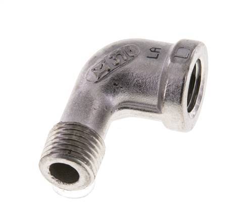 1/4'' NPT x 1/4'' NPT F/M Stainless steel 90 deg Elbow Fitting 16 Bar [2 Pieces]