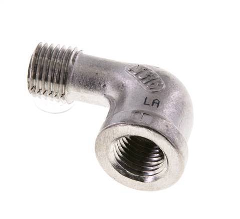 1/4'' NPT x 1/4'' NPT F/M Stainless steel 90 deg Elbow Fitting 16 Bar [2 Pieces]