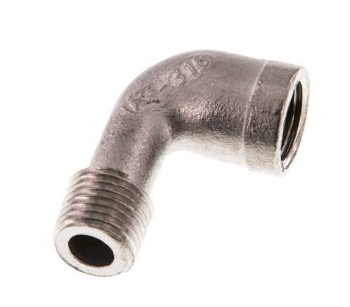 Rp 1/4'' x R 1/4'' F/M Stainless steel 90 deg Elbow Fitting 10 Bar [2 Pieces]