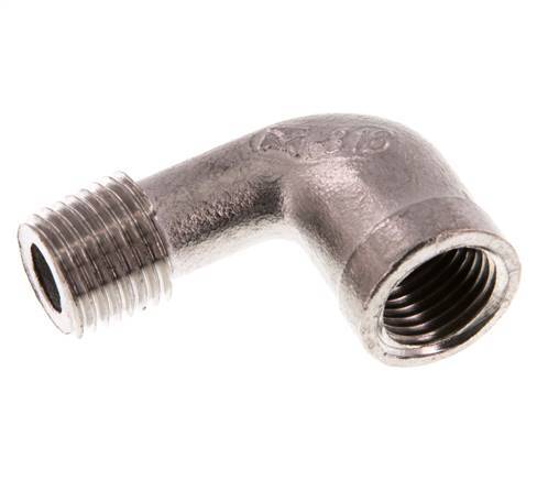 Rp 1/4'' x R 1/4'' F/M Stainless steel 90 deg Elbow Fitting 10 Bar [2 Pieces]