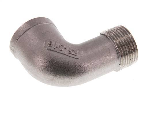 Rp 3/4'' x R 3/4'' F/M Codo de 90 grados de acero inoxidable 10 Bar