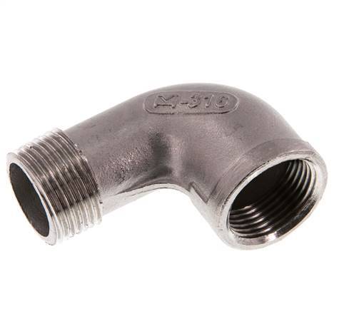 Rp 3/4'' x R 3/4'' F/M Codo de 90 grados de acero inoxidable 10 Bar