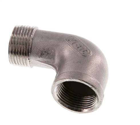 Rp 3/4'' x R 3/4'' F/M Codo de 90 grados de acero inoxidable 10 Bar