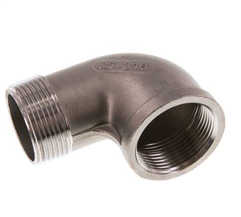 Rp 1 1/4'' x R 1 1/4'' F/M Codo de 90 grados de acero inoxidable 16 Bar