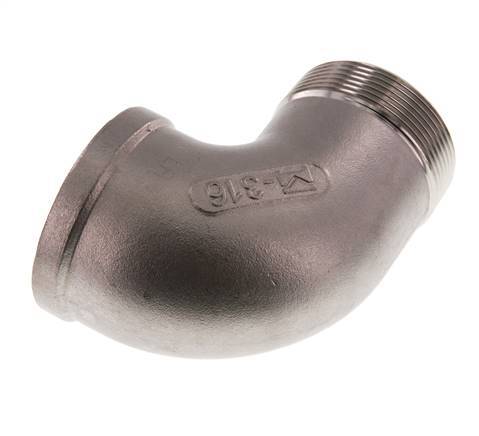 Rp 2'' x R 2'' F/M Codo de 90 grados de acero inoxidable 16 Bar