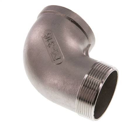 Rp 2'' x R 2'' F/M Codo de 90 grados de acero inoxidable 16 Bar