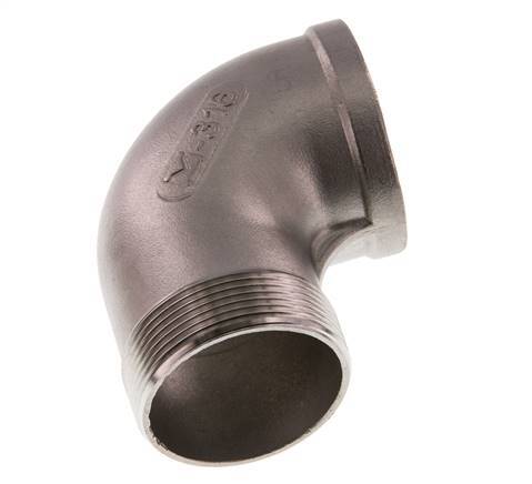 Rp 2'' x R 2'' F/M Codo de 90 grados de acero inoxidable 16 Bar