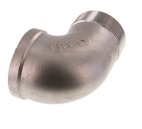 Rp 3'' x R 3'' F/M Codo de 90 grados de acero inoxidable 16 Bar