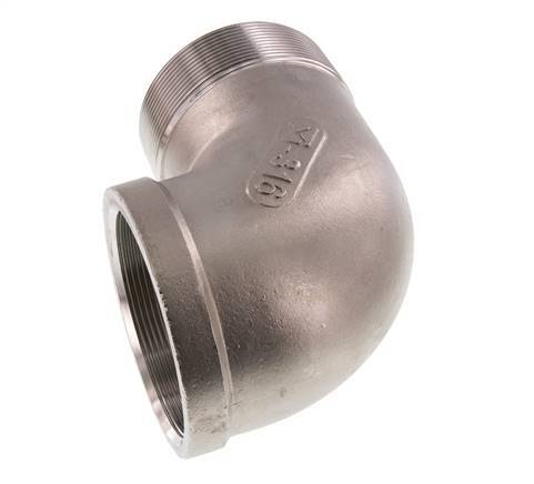 Rp 3'' x R 3'' F/M Codo de 90 grados de acero inoxidable 16 Bar