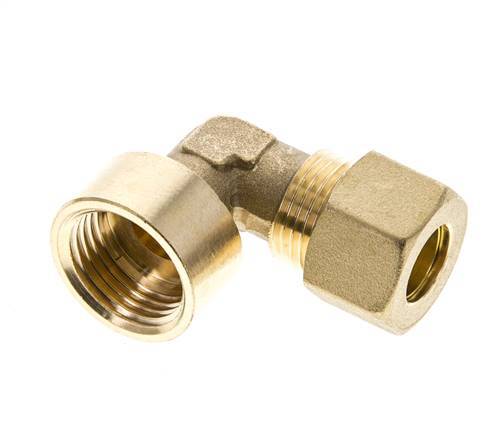 G 1/2'' x 12mm Codo de latón de 90 grados de compresión 75 Bar DIN EN 1254-2