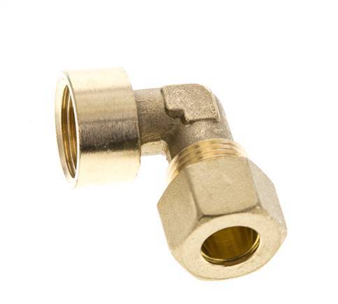 G 1/2'' x 12mm Codo de latón de 90 grados de compresión 75 Bar DIN EN 1254-2