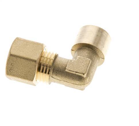 G 1/4'' x 10mm Codo de latón de 90 grados de compresión 95 Bar DIN EN 1254-2
