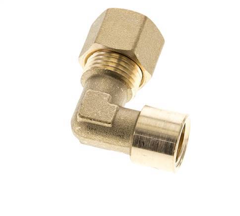 G 1/4'' x 10mm Codo de latón de 90 grados de compresión 95 Bar DIN EN 1254-2