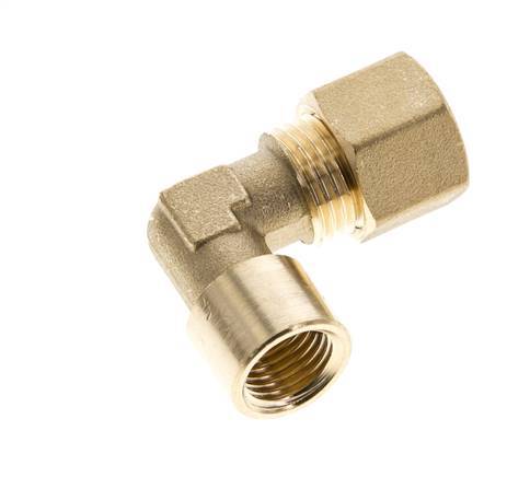G 1/4'' x 10mm Codo de latón de 90 grados de compresión 95 Bar DIN EN 1254-2