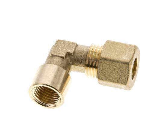 G 1/4'' x 10mm Codo de latón de 90 grados de compresión 95 Bar DIN EN 1254-2