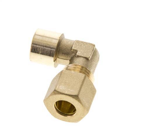 G 1/4'' x 10mm Codo de latón de 90 grados de compresión 95 Bar DIN EN 1254-2