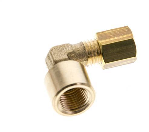 G 1/8'' x 4mm Brass 90 deg Elbow Compression Fitting 150 Bar DIN EN 1254-2 [2 Pieces]