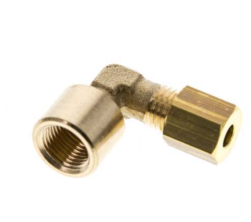 G 1/8'' x 4mm Brass 90 deg Elbow Compression Fitting 150 Bar DIN EN 1254-2 [2 Pieces]
