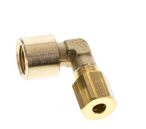 G 1/8'' x 4mm Brass 90 deg Elbow Compression Fitting 150 Bar DIN EN 1254-2 [2 Pieces]