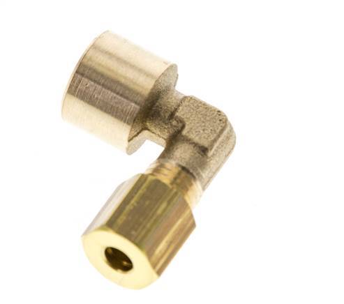 G 1/8'' x 4mm Brass 90 deg Elbow Compression Fitting 150 Bar DIN EN 1254-2 [2 Pieces]
