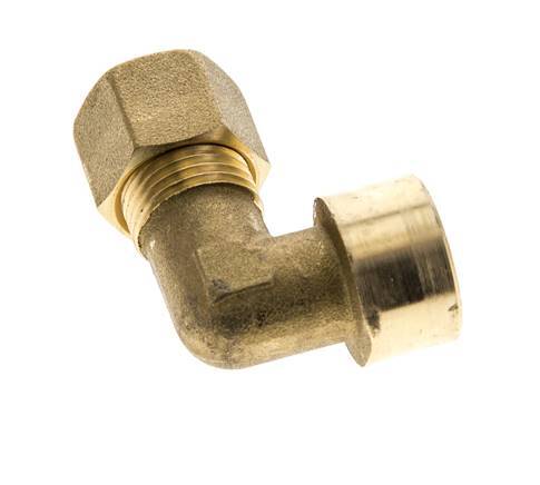 G 3/8'' x 10mm Codo de latón de 90 grados de compresión 95 Bar DIN EN 1254-2