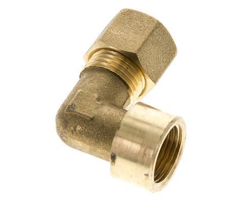 G 3/8'' x 10mm Codo de latón de 90 grados de compresión 95 Bar DIN EN 1254-2
