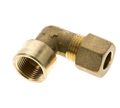 G 3/8'' x 10mm Codo de latón de 90 grados de compresión 95 Bar DIN EN 1254-2