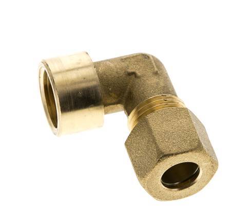 G 3/8'' x 10mm Codo de latón de 90 grados de compresión 95 Bar DIN EN 1254-2