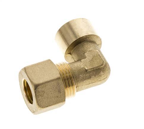 G 3/8'' x 12mm Codo de latón de 90 grados de compresión 75 Bar DIN EN 1254-2