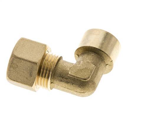 G 3/8'' x 12mm Codo de latón de 90 grados de compresión 75 Bar DIN EN 1254-2