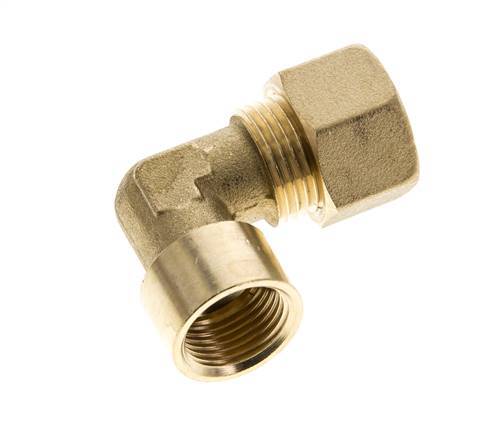 G 3/8'' x 12mm Codo de latón de 90 grados de compresión 75 Bar DIN EN 1254-2