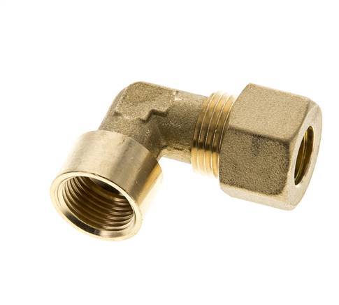 G 3/8'' x 12mm Codo de latón de 90 grados de compresión 75 Bar DIN EN 1254-2
